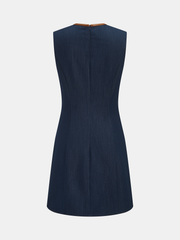 Robe mini cuir synthétique passepoil