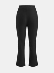 Pantalon flare court stretch noir, pièce seule, vue de dos