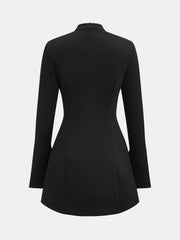 Robe col montant manches évasées mini