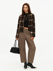 Veste courte à carreaux