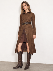 Robe chemise effet daim