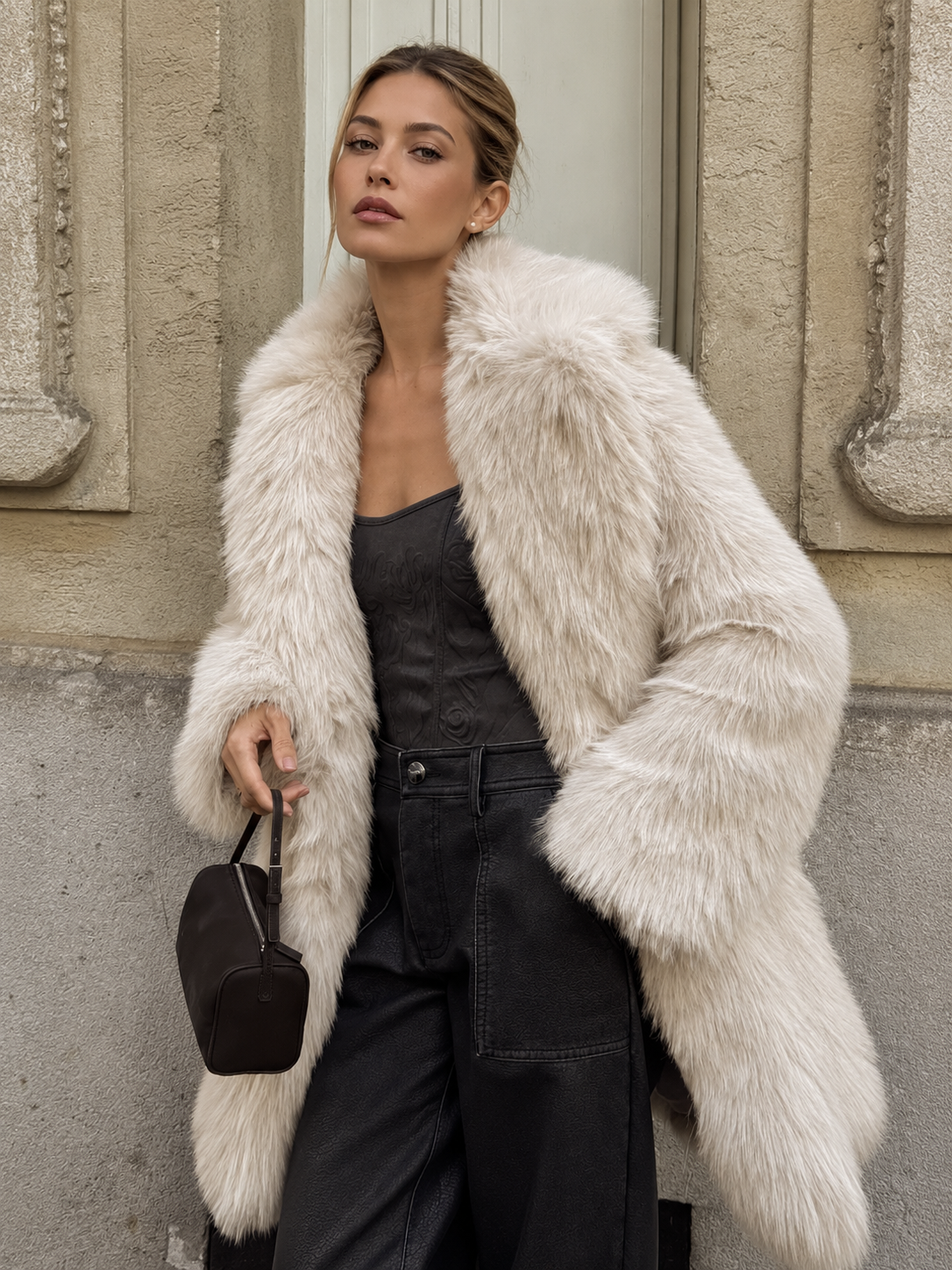 Manteau oversize en fausse fourrure