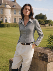 Blazer gris col chemise