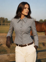 Blazer gris col chemise