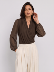 Body col croisé chiffon