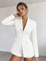 Blazer ivoire à pois