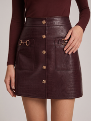 Jupe mini simili cuir grainé