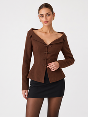 Blazer noir épaules nues