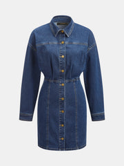 Robe mini en jean taille cintrée