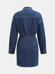 Robe mini en jean taille cintrée