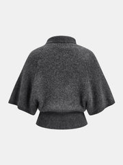 Pull col boutonné manches chauve-souris