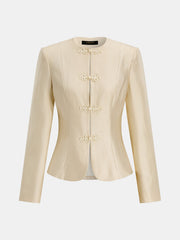 Veste satin à grenouillère
