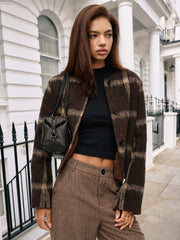 Veste courte à carreaux
