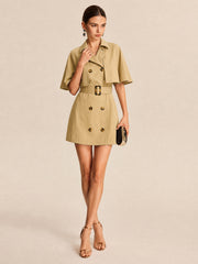 Robe trench sans manches ceinturée