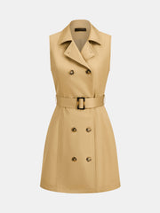 Robe trench sans manches ceinturée