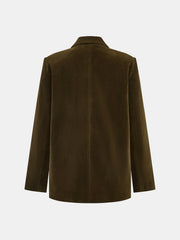 Blazer velours croisé olive