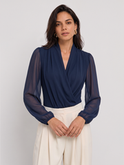 Body col croisé chiffon