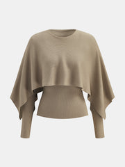 Ensemble cape tricot top côtelé
