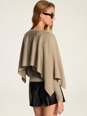Ensemble cape tricot top côtelé