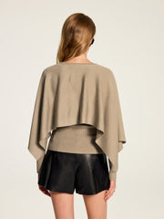 Ensemble cape tricot top côtelé