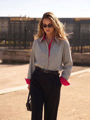 Chemise oversize carreaux bords contrastés