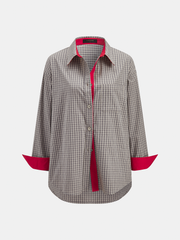 Chemise oversize carreaux bords contrastés