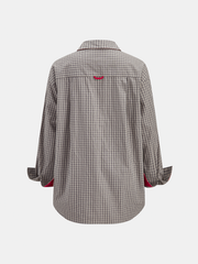 Chemise oversize carreaux bords contrastés