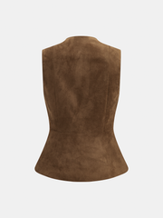 Gilet effet daim boutons chinois