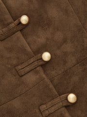 Gilet effet daim boutons chinois