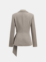 Blazer wrap gris ceinturé