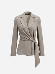 Blazer wrap gris ceinturé