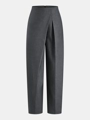 Pantalon fuseau à devant croisé gris, pièce seule, vue de face
