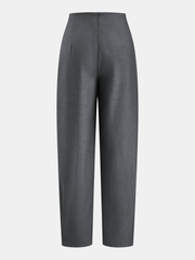 Pantalon fuseau à devant croisé gris, pièce seule, vue de dos