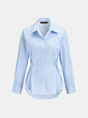 Chemise rayée manches longues bouton latéral