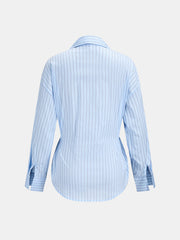Chemise rayée manches longues bouton latéral