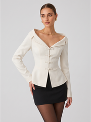 Blazer noir épaules nues
