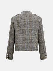 Veste napoléon à pied-de-poule