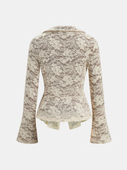 Veste dentelle péplum col V