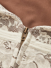 Veste dentelle péplum col V