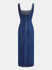 Robe maxi sans manches en denim