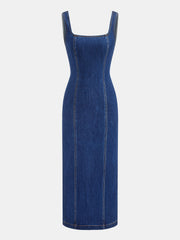 Robe maxi sans manches en denim