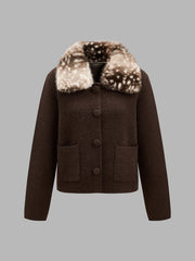Veste col fausse fourrure
