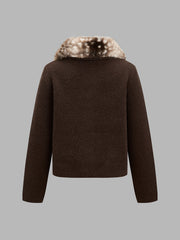 Veste col fausse fourrure