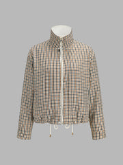 Veste réversible ivoire et vichy