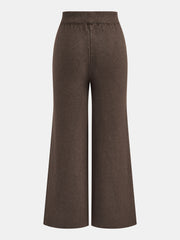 Pantalon en maille à cordon marron foncé, pièce seule, vue de dos