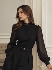 Blouse col montant mors de cheval