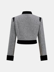 Ensemble pied-de-poule bord velours