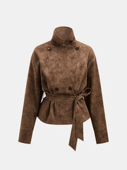 Trench ceinturé effet daim