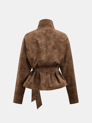 Trench ceinturé effet daim