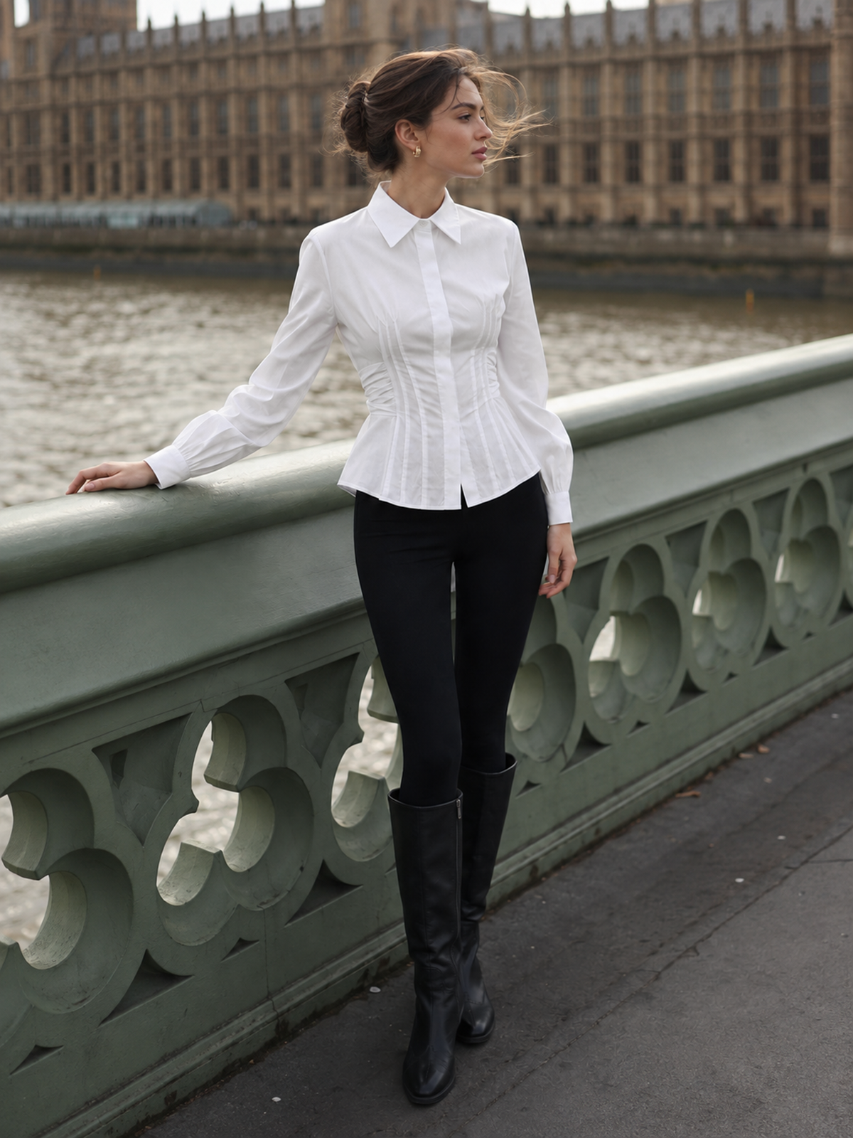 Chemise taille froncée nœud dos
